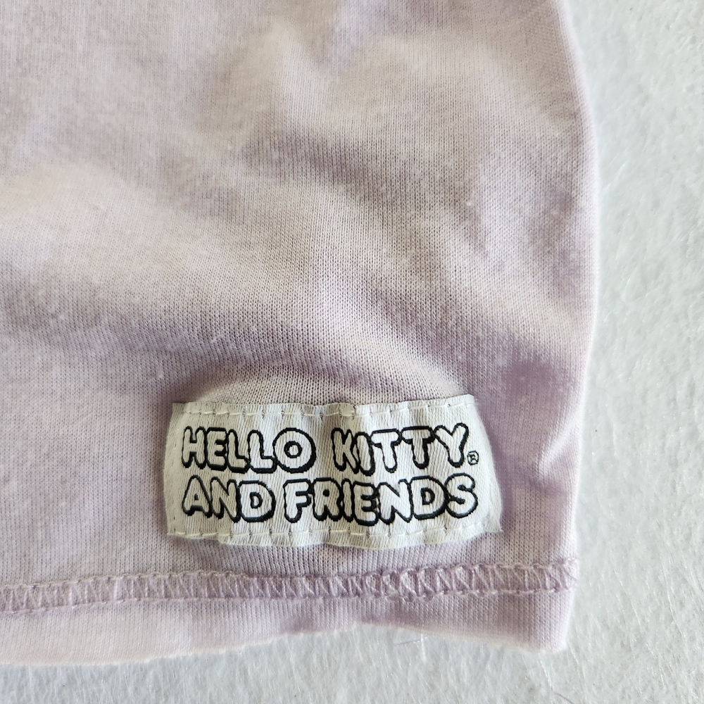 Hello Kitty & Friends Womens Lilac Cropped Graphic  Tee Size Large - Picture 4 of 8